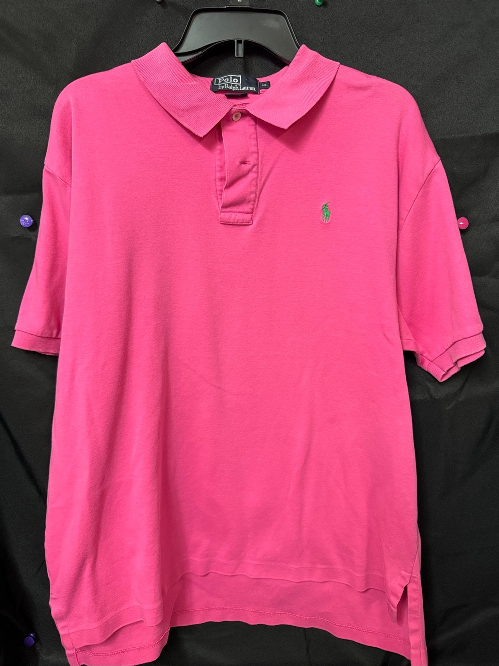 Polo by Ralph Lauren Hot Pink Men’s Polo Shirt with Green Pony